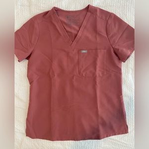 FIGS Catarina One Pocket Scrub Top in limited edition Mauve